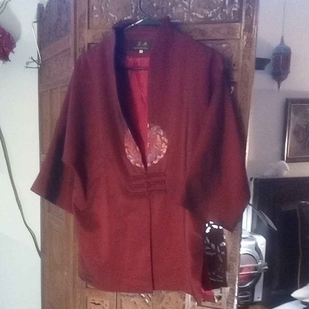 Elegant Red Kimono Jacket